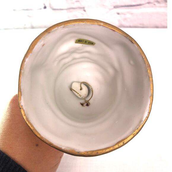 Santa Claus Bisque Ceramic Hand Painted Christmas Holiday Hand Bell - Picture 6 of 8